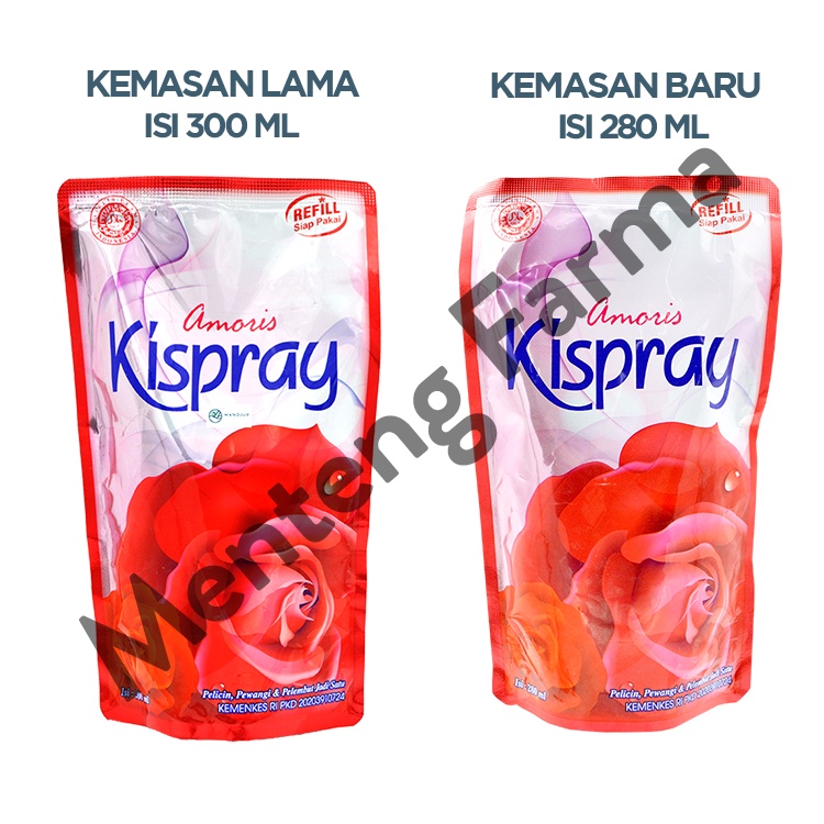 Kispray Pewangi dan Pelembut Refill Pouch Amoris 280 mL - Pewangi dan Pelembut Pakaian