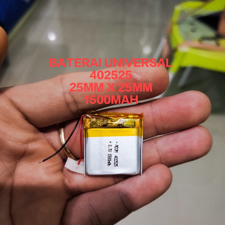 BATERAI UNIVERSAL 402525 ukuran 25mm x 25mm 1500mah kabel 2 MANTUL