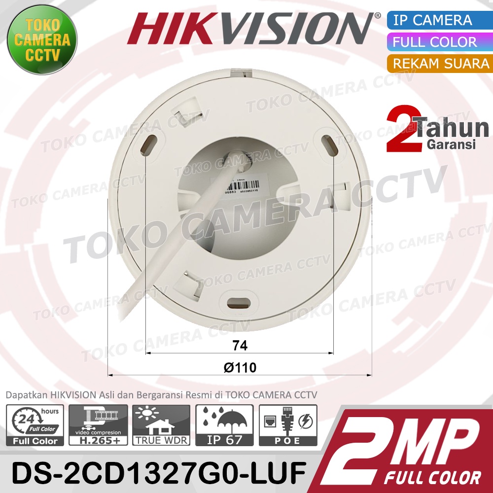 IP CAMERA 2MP COLORVU AUDIO HIKVISION DS-2CD1327G0-LUF IP CAM POE