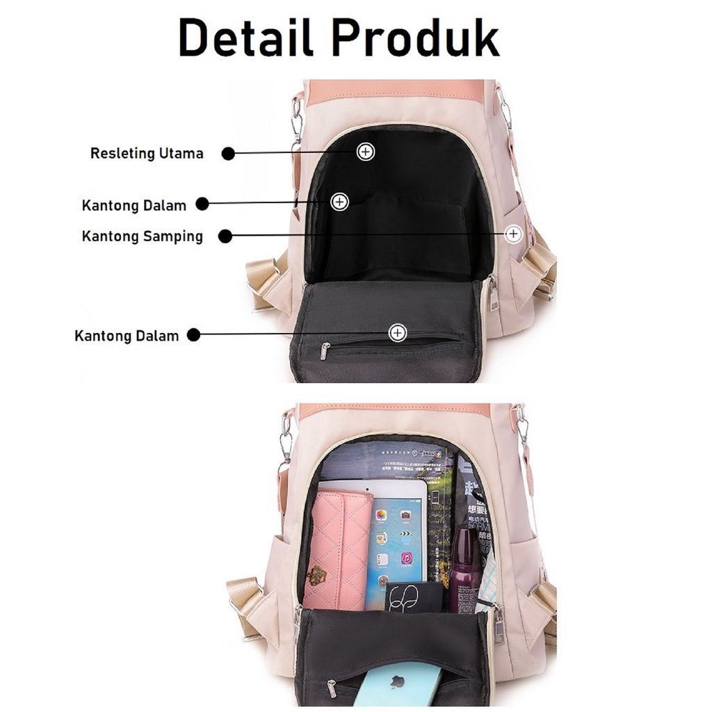 TR21 Tas Ransel Wanita Tas Ransel Korea Tas Ransel Jalan Import