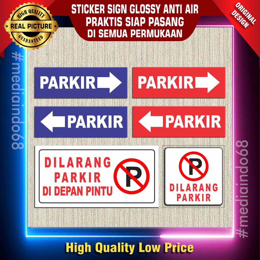 Jual Sticker Sign Parkir Bahan Vinyl Anti Air Laminating Glossy Shopee Indonesia