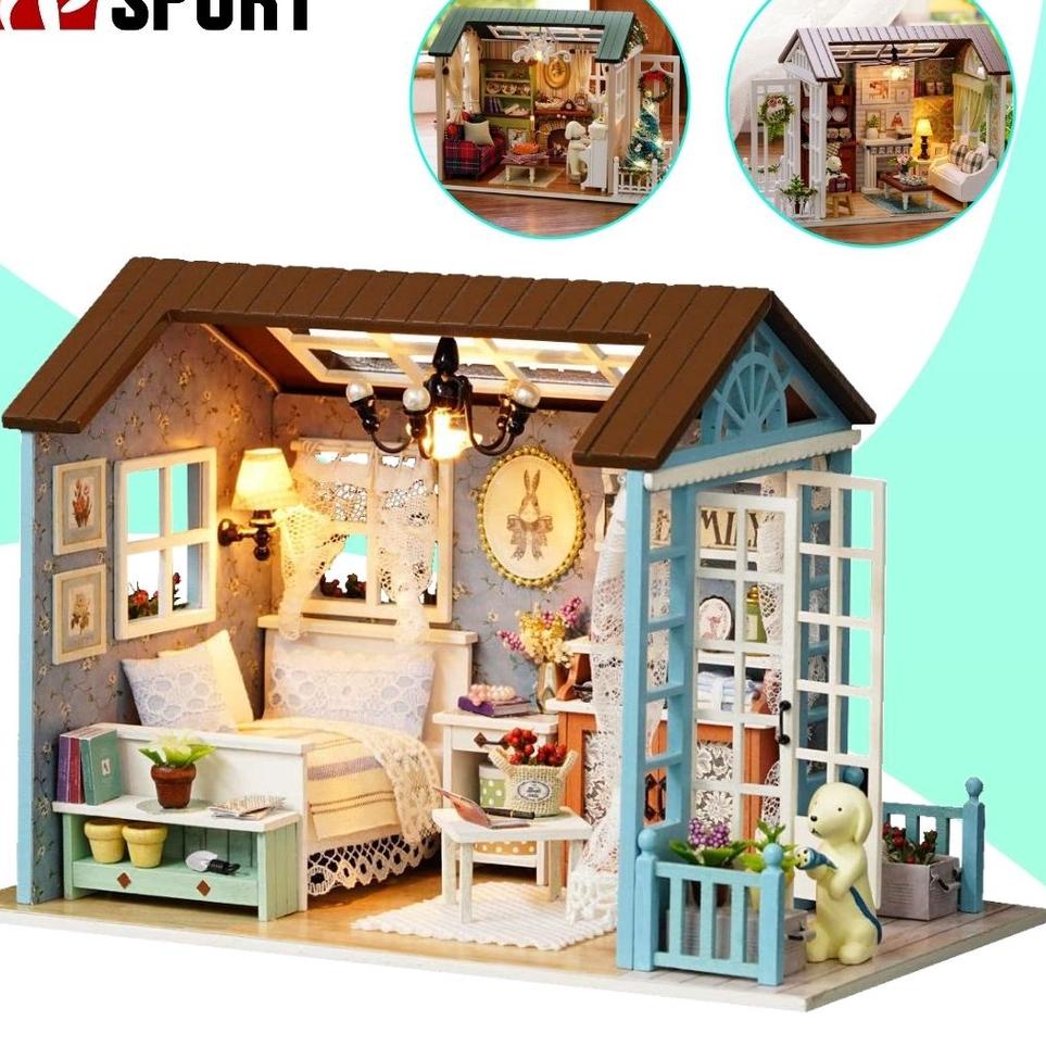 Dapatkan Sekarang NVsport Mainan Rumah Barbie DIY Boneka 3D Murah Hiasan Kamar Miniatur Rumah Rumaha