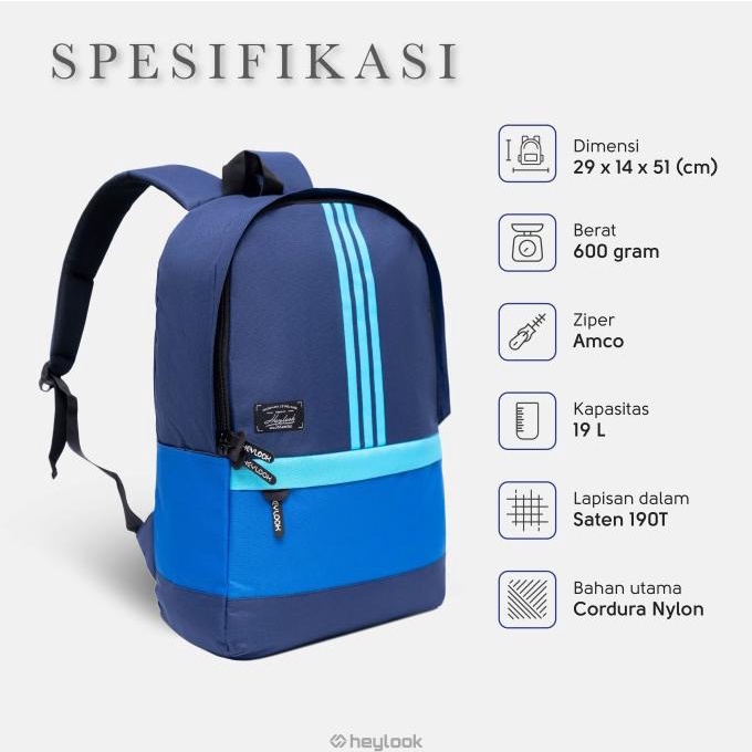 Tas Ransel Laptop Pria Wanita Tas Travel Sekolah Adidas Eiger Consina