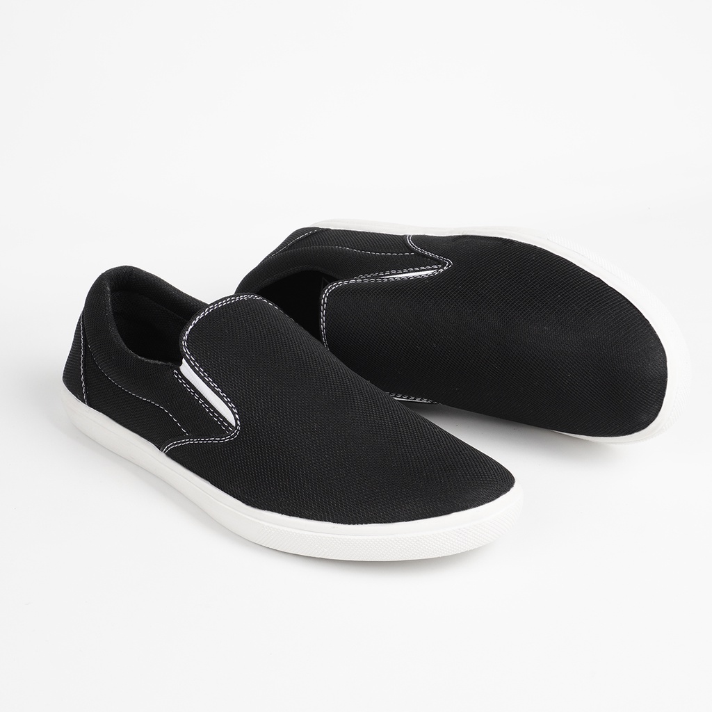 Sepatu Vans Slip On Bustong Pria Tanpa Tali Slop Casual Kanvas Cowok Simpel Langsung Masuk Murah