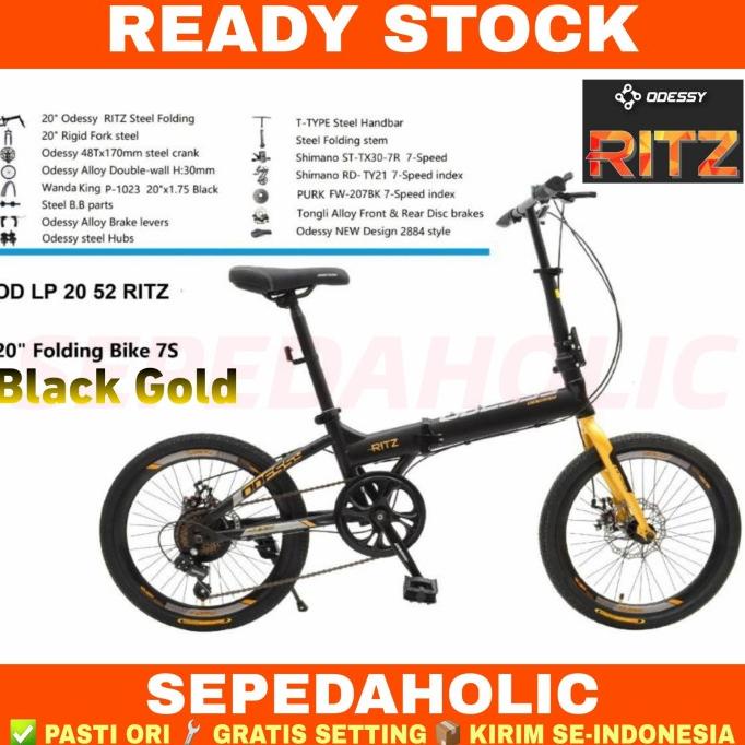 Sepeda Lipat 20 Inch Odessy 20 52 Ritz Shimano Original 7 Speed