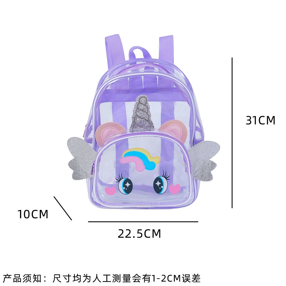 Tas Sekolah Anak TK Ransel PVC plastik Tas Backpack Transparant Waterproof Unicorn Sayap PVC super cute Original Import TAS SEKOLAH PAUD TK TAS JALAN ANAK SD