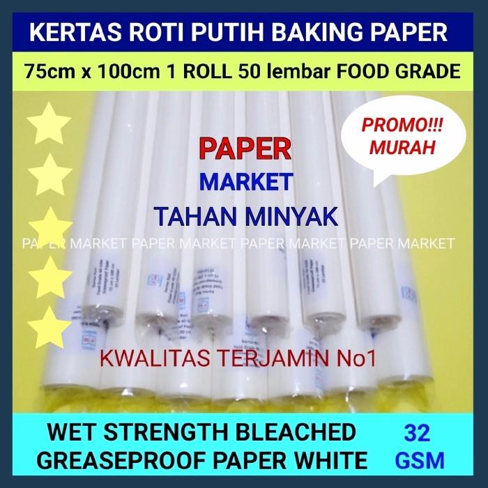 

Kertas Roti Putih / Baking Paper Putih 75 x 100cm - 1 roll (50 lembar)