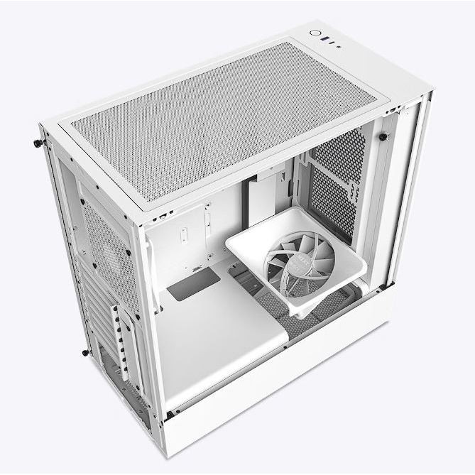 [+Palet Kayu] Casing NZXT H5 FLOW Compact Mid Tower Airlfow PC Case - Matte Black atau Matte White | mini-ITX MATX ATX EATX