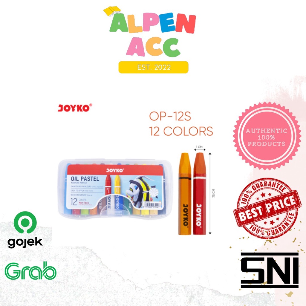 

JOYKO Crayon Krayon Minyak Oil Pastel Joyko 12 Oil Pastels | Pastel OP-12S