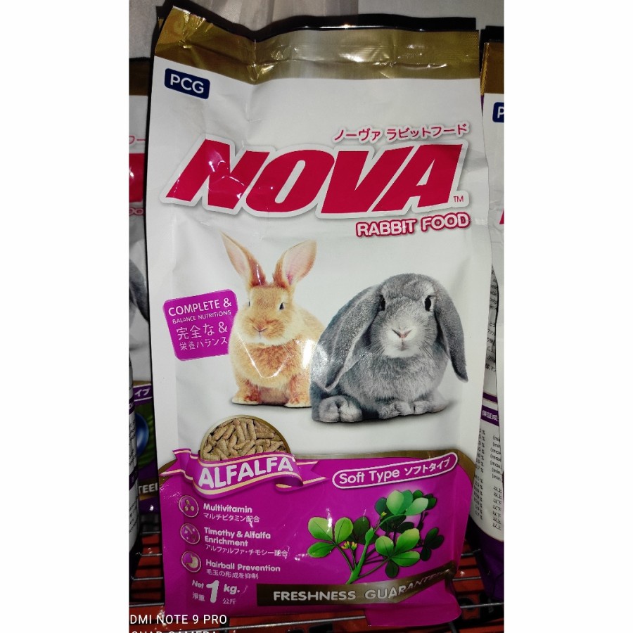 Nova Alfalfa 1 kg Fresh Pack, Pakan Pelet / Makanan Kelinci Premium