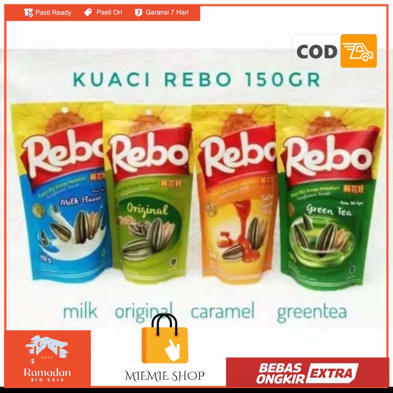 

Kuaci Rebo 150gram / kuacirebo 150 / Kuaci bunga matahari 150gr - Green Tea