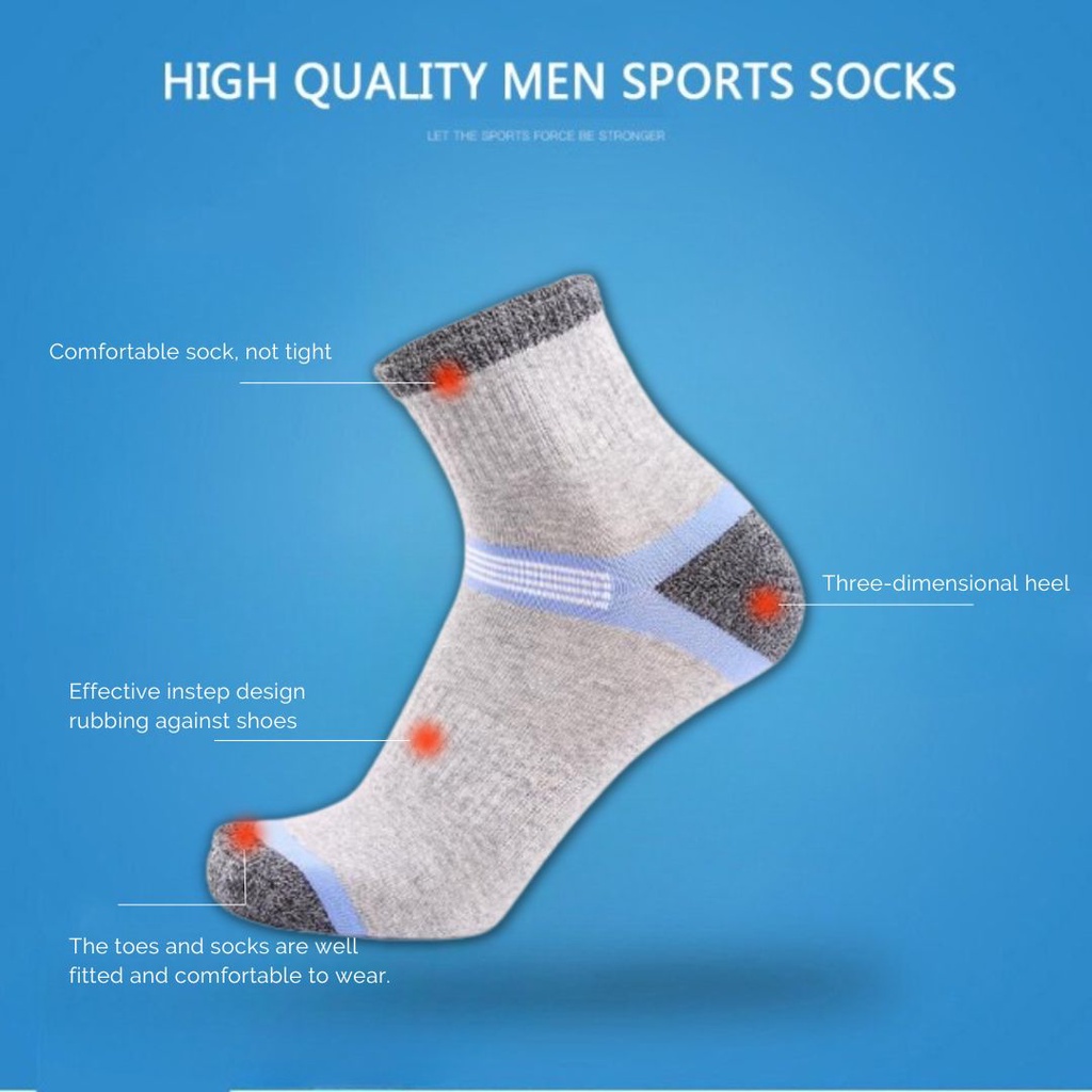 Kaos Kaki Olahraga Pria Quick Drying Breathable Men Socks 39-45 - WZ173