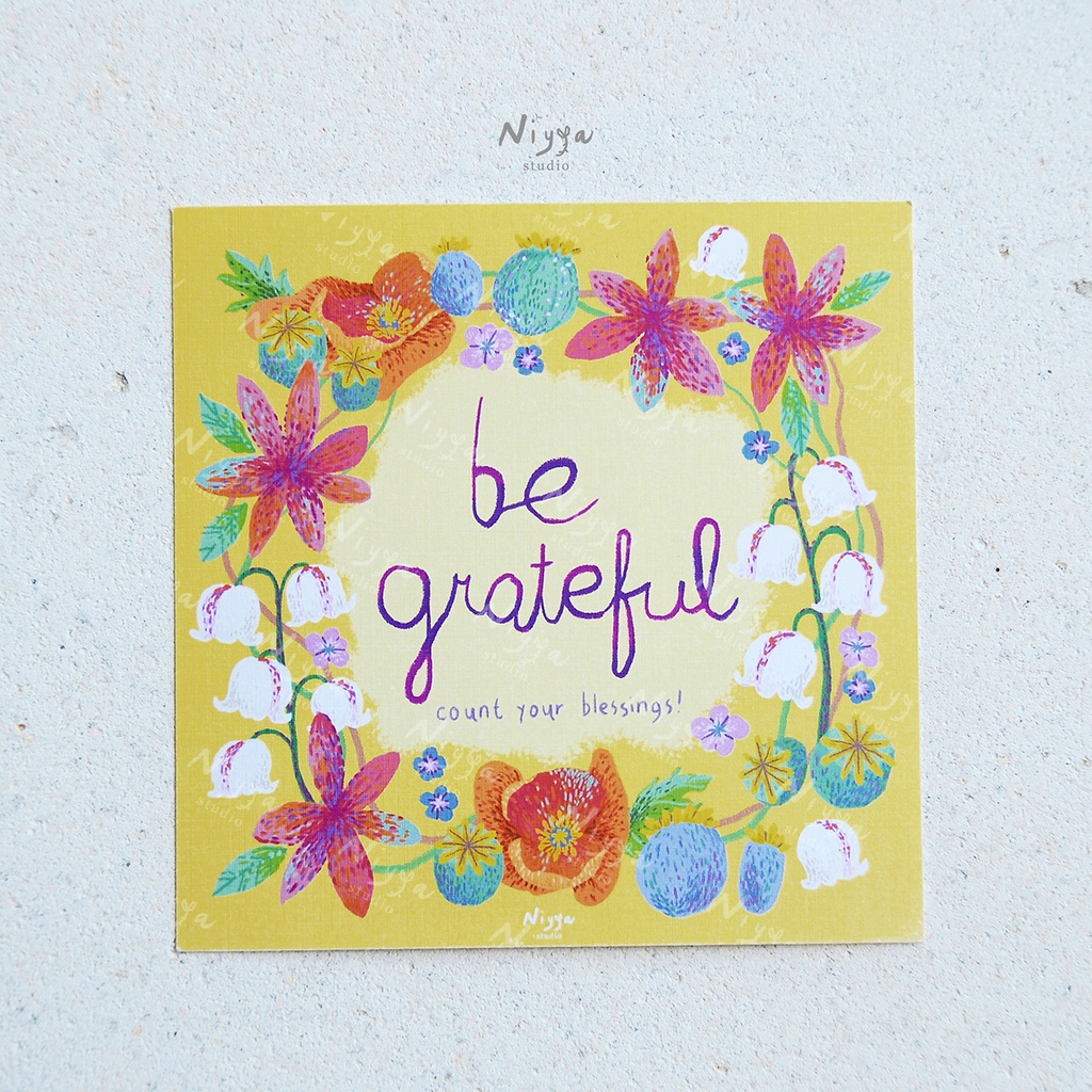 

Be Grateful Art Print | Plant Botanical Print | Nature Artwork | Print
