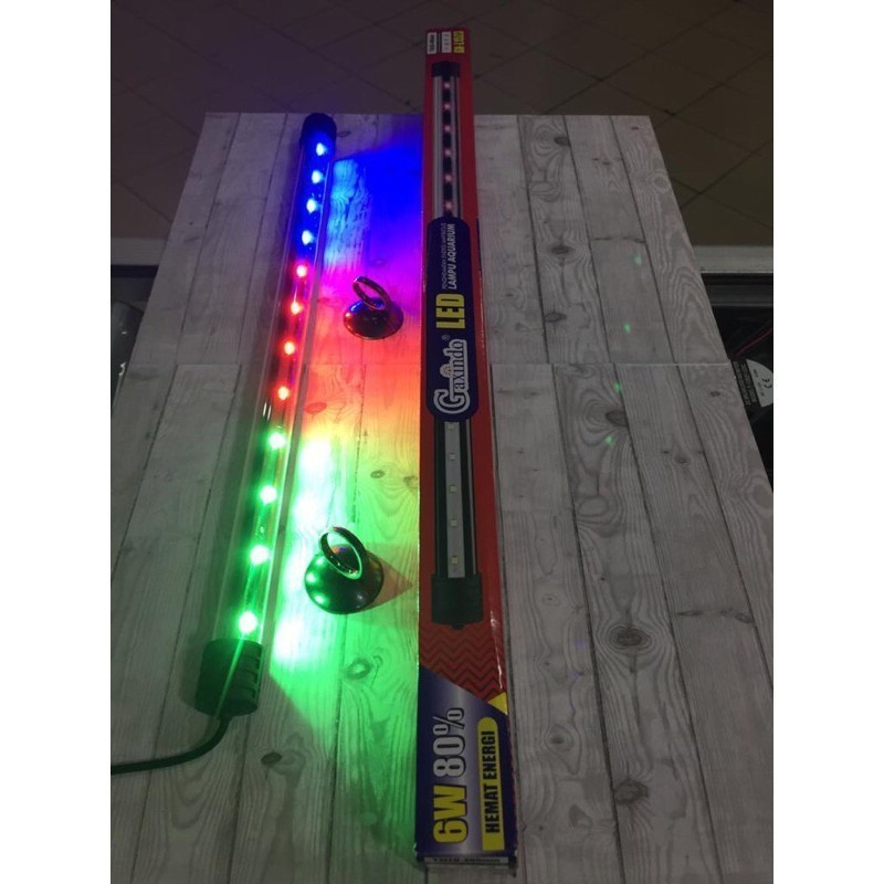 Lampu LED Aquarium Ikan Celup 50 cm 3 Warna 9 Watt Gaxindo GX-L1523/Lampu Aquarium/Lampu LED Aquariu