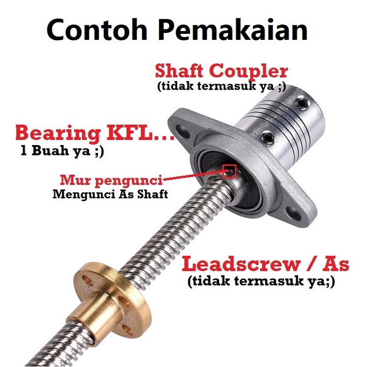 [HAEBOT] Bearing Pillow Block KFL001 12mm Bracket Holder Shaft LeadScrew CNC 3D Printer Ball Threaded Rod As Besi Mekanik Screw Vertikal