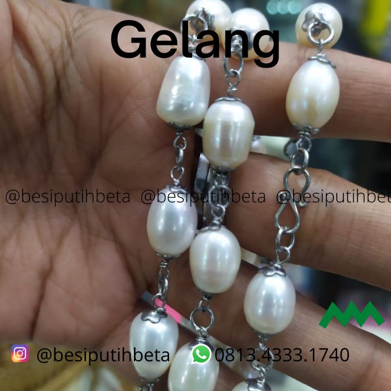 Gelang besi putih mutiara asli/ Gelang Besi Putih ambon