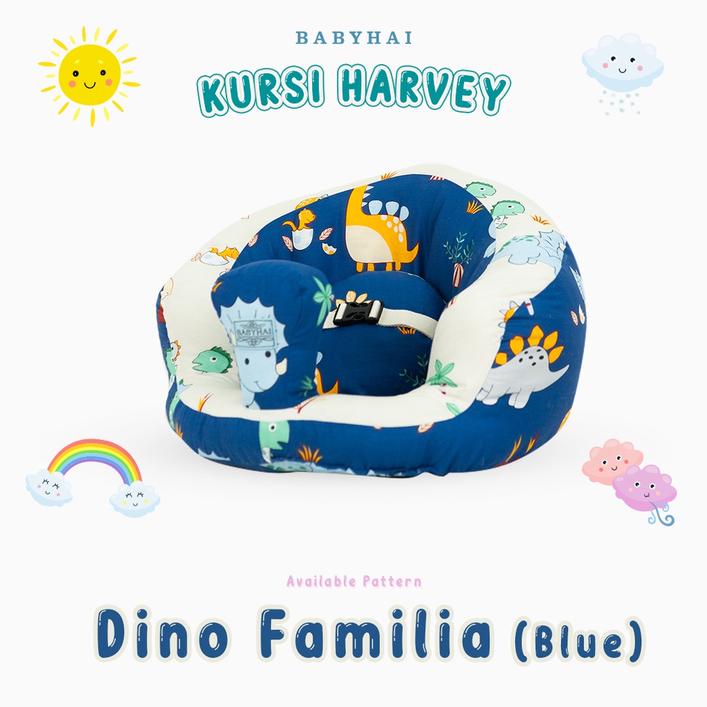 Baby hai kursi sofa harvey bayi belajar duduk bahan kain dengan gesper / penahan