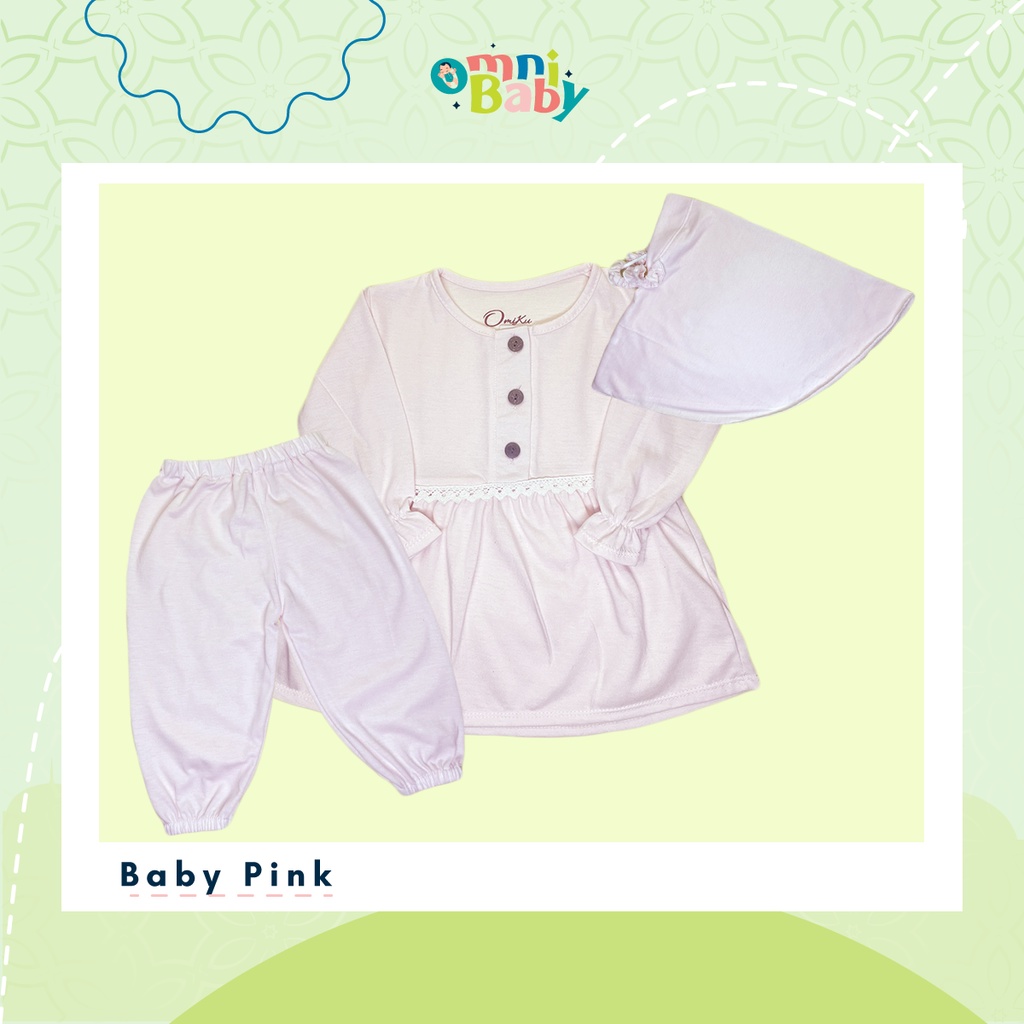 OMNIBABY Setelan Bayi Perempuan/ Tunik Set Bayi  0-12 Bulan SNI