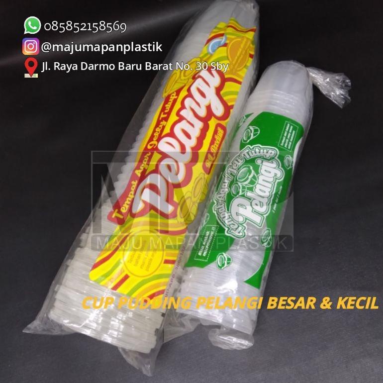 Cup Puding Pelangi Besar & Kecil Isi 24 Plus Murah/ Cup Pelangi+Tutup / Pelangi/ Cup Pudding/ Cup Pu