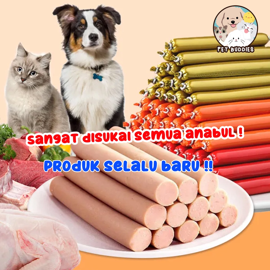 TERMURAH! Sosis Hewan 15gr Pet Sausage Cemilan Bergizi Multivitamin Snack Anjing/Kucing