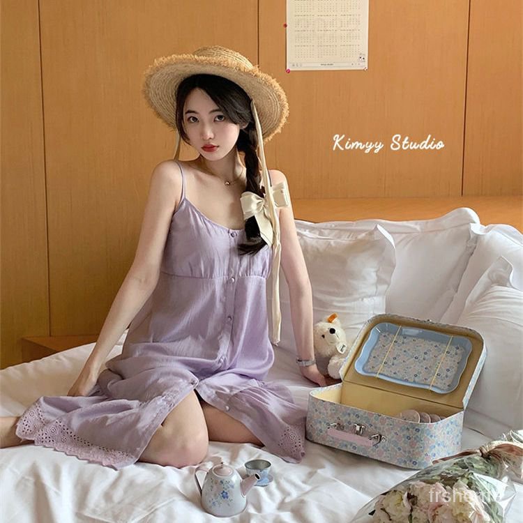 ins piyama manis wanita angin pedesaan baru bisa dipakai di luar bretel piyama piyama pakaian rumah