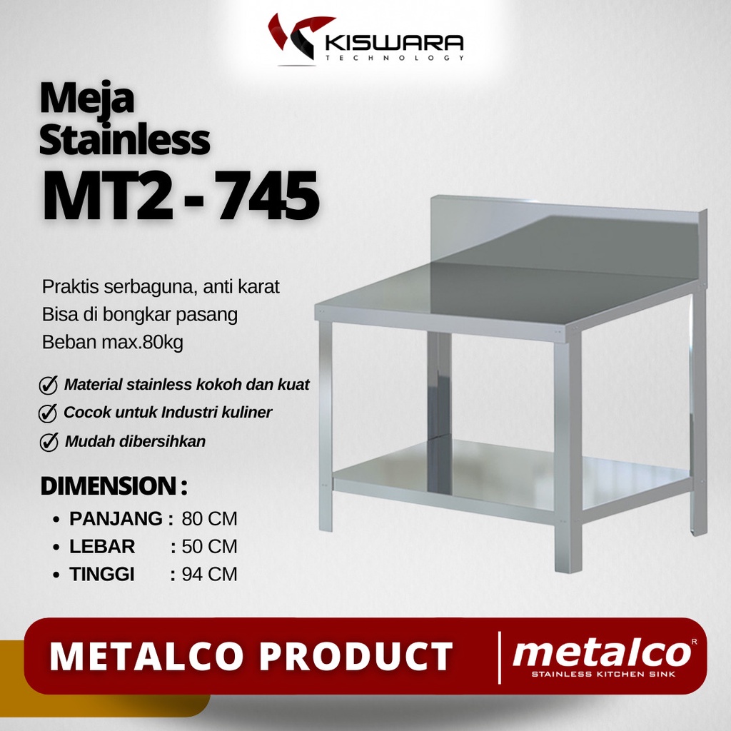 Meja Stainless Steel Metalco MT2 SB 745