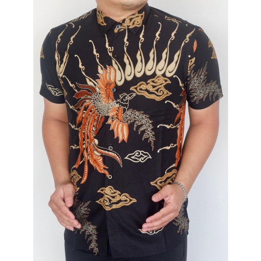 Baju Batik Pria Slimfit Kemeja Lengan Pendek Hem Slim Fit LBS 2040