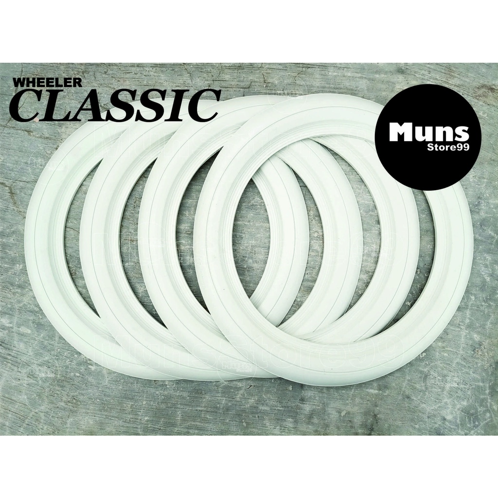 WHEELER Classic Lis Ban Mobil White Wall Ban Mobil Velg Ring 12-16 Warna Putih Polos Merah Polos