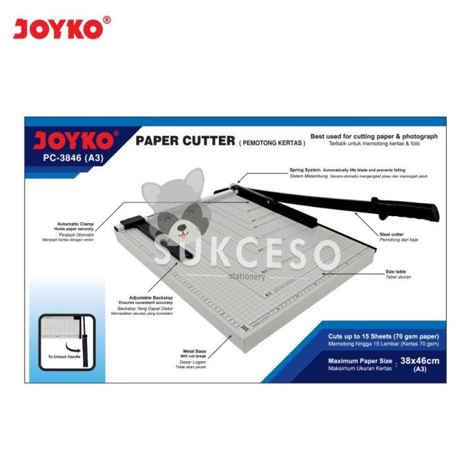 

Joyko Paper Cutter PC- 3846 (A3) / Joyko Pemotong Kertas Ukuran A3