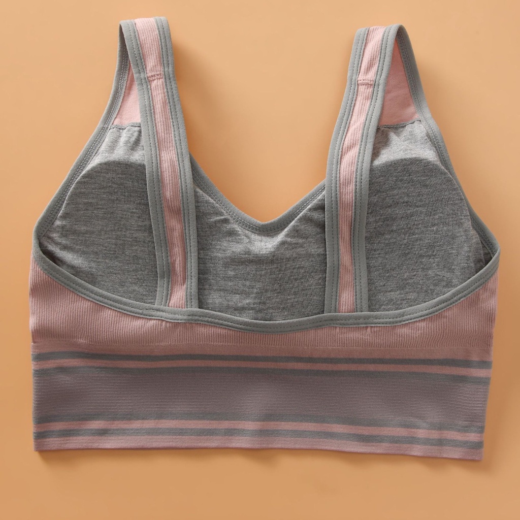 MMM Sport Bra Wanita 6593 BH Girl Push Up Tanktop Tanpa Kawat Elastis Pakaian Dalam Yoga Tank Top Olahraga Gym Murah Import