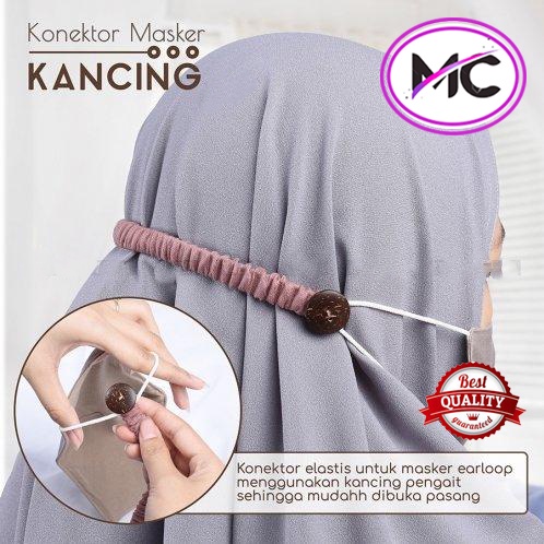 Pengait Masker Hijab Konektor Kancing Connector Aksesoris Tali Bahan Katun Praktis Aman Murah