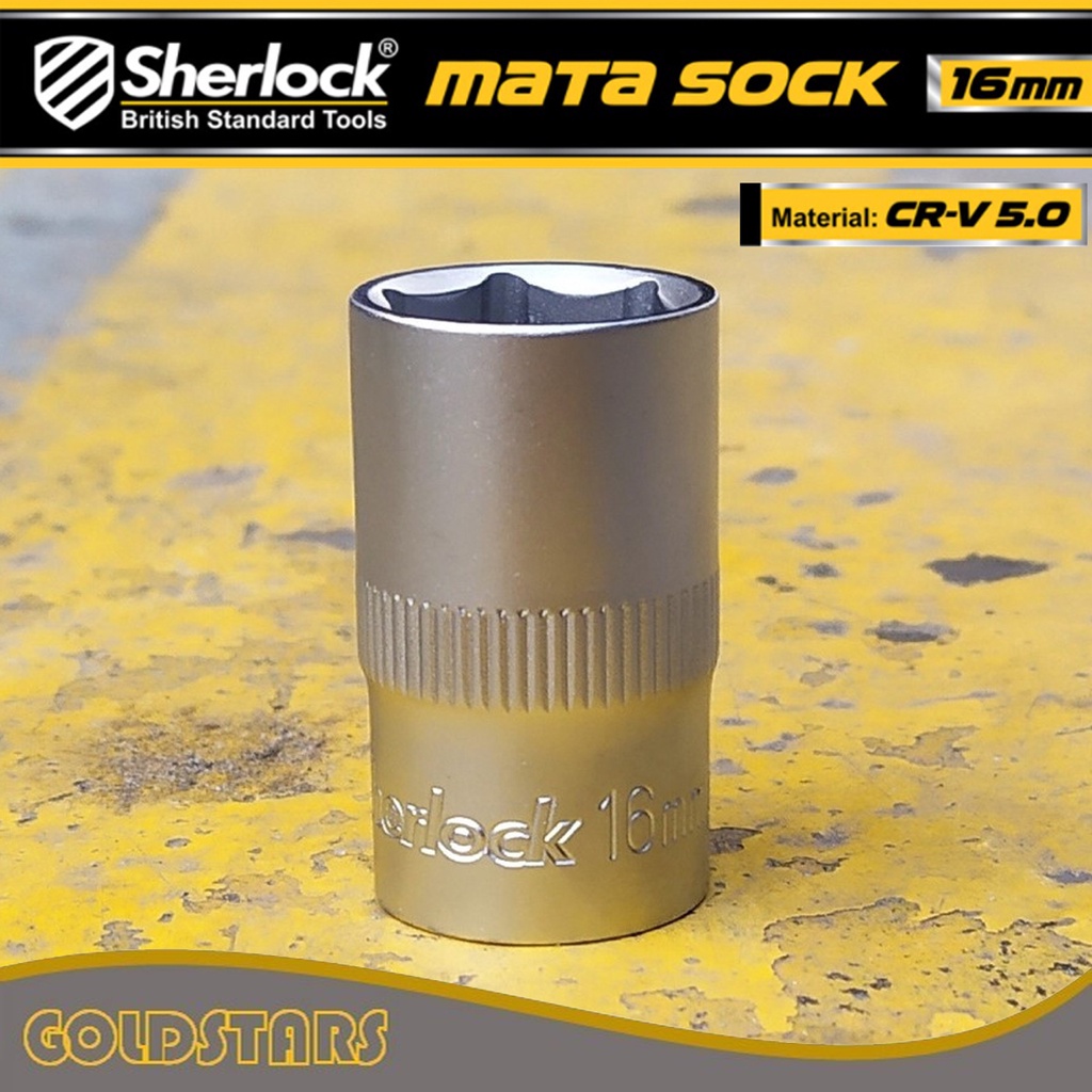 Kunci Shock 16 mm 6 PT Original Sherlock Mata Sok/Sock 1/2 inch