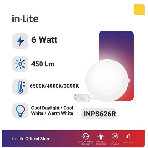 Downlight Lampu Led Panel Bulat 6 Watt Putih