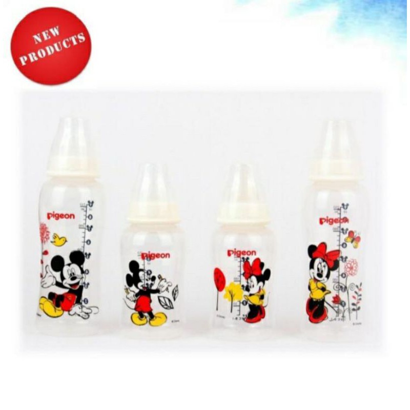 PIGEON Disney Botol Susu PP Slim Flexible Nipple Mickey / Minnie S 150ml / M 250ML