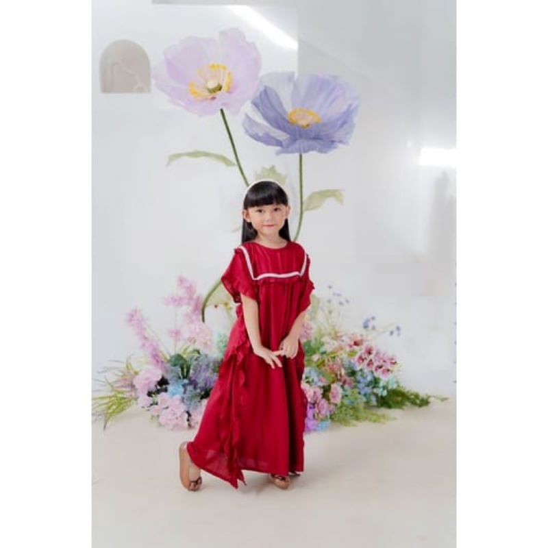 Kaftan anak MARUN perempuan 2-10tahun amara kaftan by lucuna  smilee