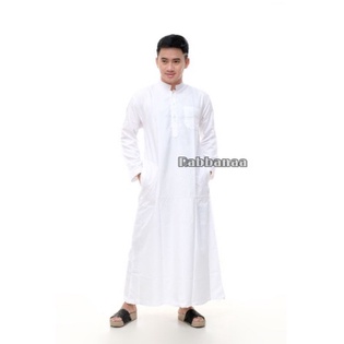 JUBAH GAMIS PRIA MODEL HARAMAIN - Putih