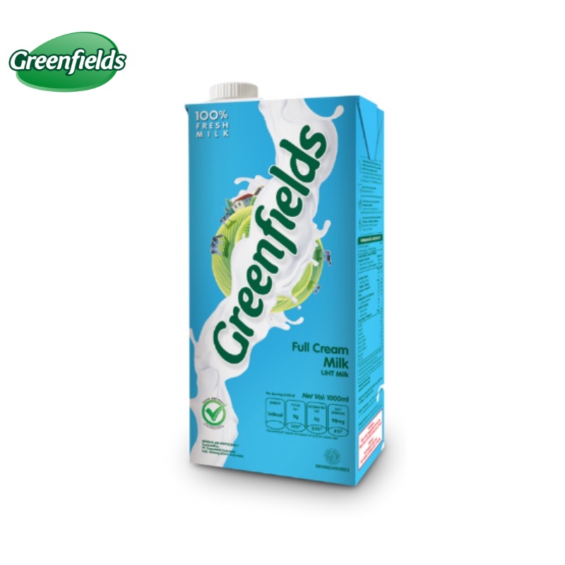 

SUSU UHT FULL CREAM GREENFIELDS 1 Liter (1 karton isi 12 pcs)