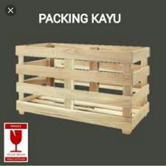 Packing Kayu khusus kulkas side by side