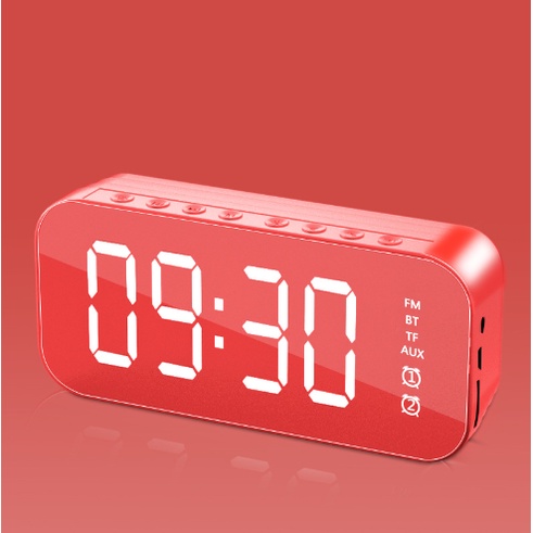 Speaker jam alarm Bluetooth 5.0 LED Display clock ultra Bass stereo mirror with FM Radio original speaker Bluetooth Jam Alarm clock  garansi 12bulan/