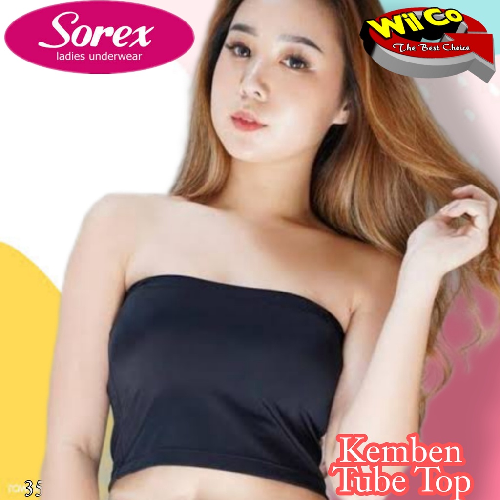 352 Sorex Kemben Crop Top Atasan Wanita Tanpa Tali All Size Multi Color