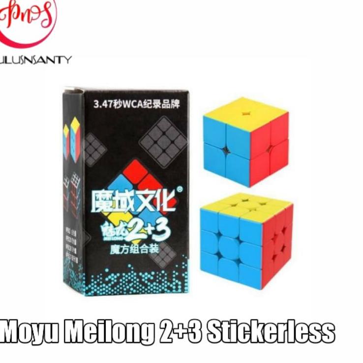 SRW.17Ma23ι ▪ Paket Rubik 2x2 + 3x3 Moyu Meilong STICKERLESS PREMIUM