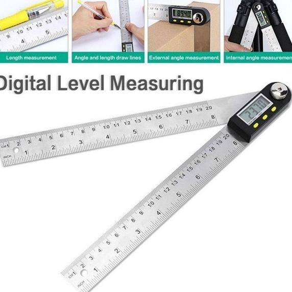 

Penggaris Digital / Alat Ukur Sudut Kemiringan / Penggaris Bujur 200Mm