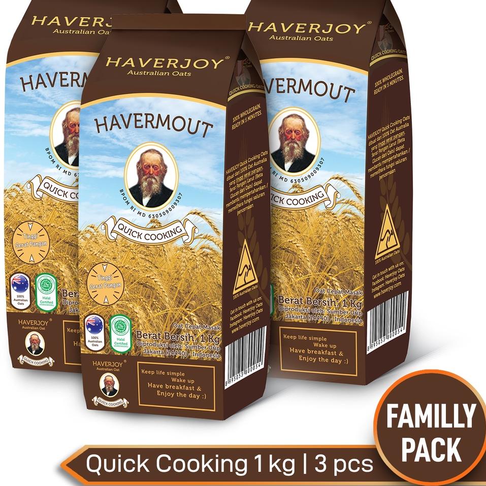 

pxa77 Haverjoy Family Pack Quick Cooking Oats 1 kg - 3 Pcs .,.,.,.,