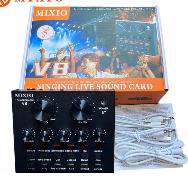 ➲ MIXIO V8S PREMIUM Live Streaming Soundcard Adapter Phone Laptop Microphone ❄