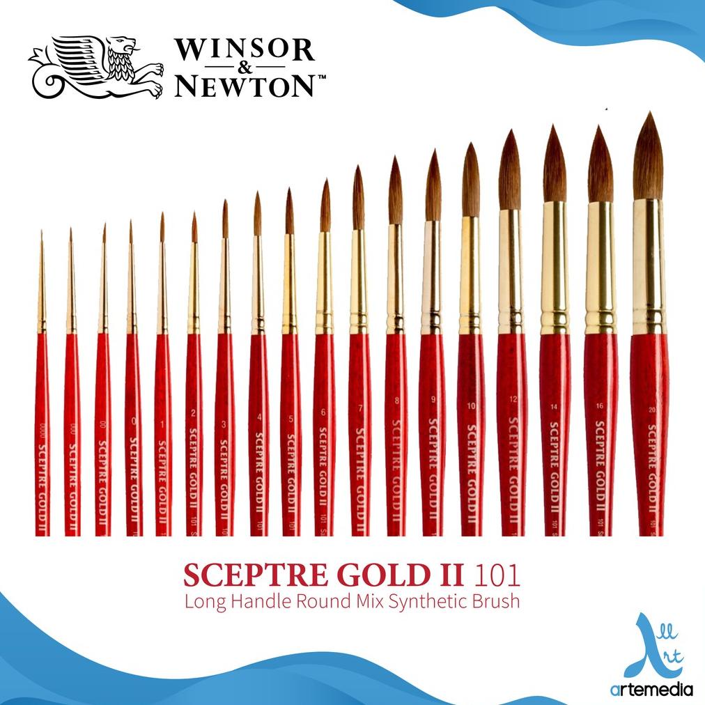 

Kuas Lukis Winsor & Newton Sceptre 101 Round Mix Brush Short Handle - 02/02