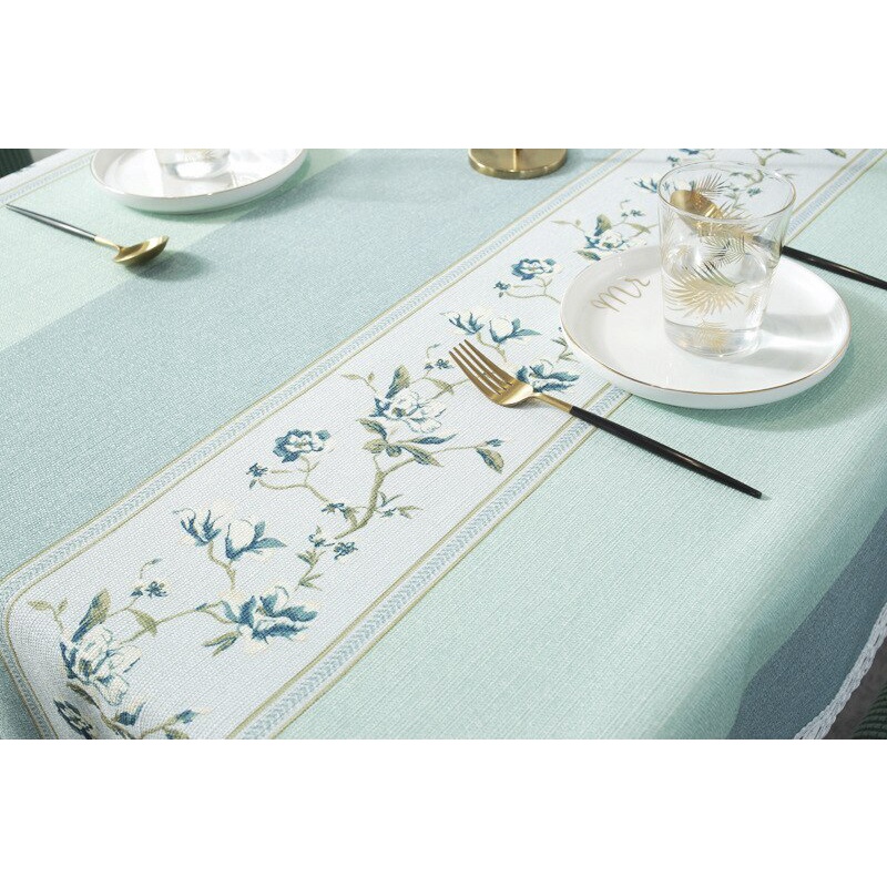 Nordic Table Cloth / Taplak Meja Makan Velvet Anti Panas Renda Tebal Motif