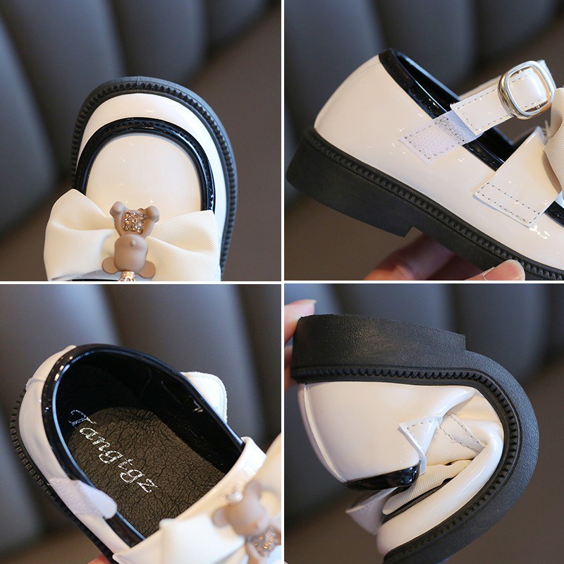 Sandal Sepatu Anak Perempuan Glossy Pita Beruang Size 23-28 / Free Dus