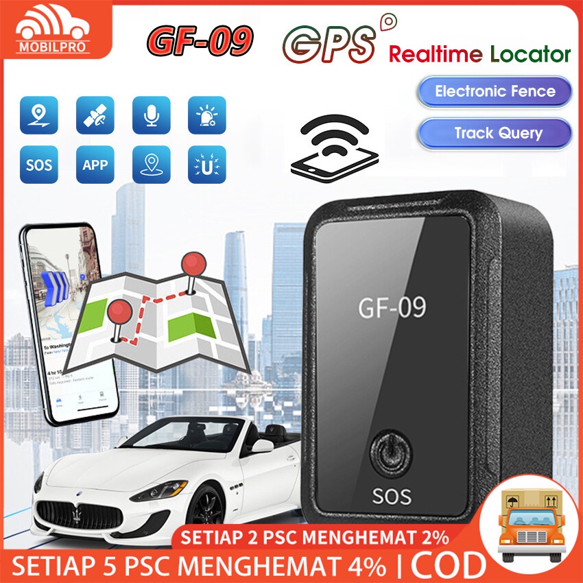 GF09 mini locator Pelacak mobil perangkat anti-kehilangan yang dikontrol aplikasi Pelacak mobil / mobil / perekam magnetik orang pelacakan posisi mobil bantuan SOS