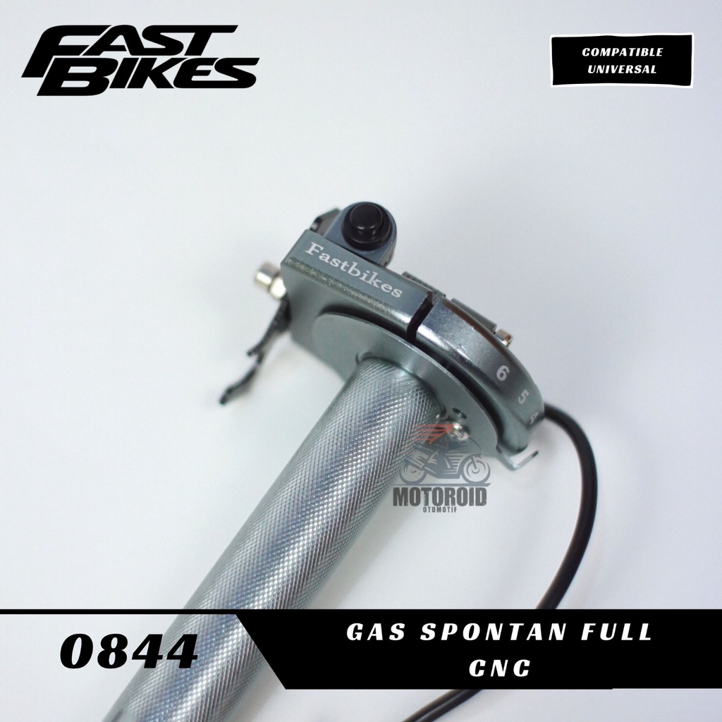 Gas Spontan Fastbikes Full Cnc 2 Kabel  L Universal Stelan Jarum 6 Pin Selongsong Kanan