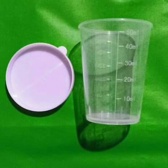 [Gelas Takar] Cup Gelas Ukur Takar Plastik 50Ml 50 Ml Dengan Tutup [Pengukur]